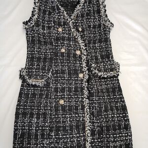 SHEIN Black and White Tweed Dress